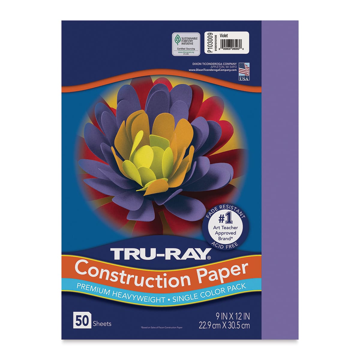 Pacon Tru-Ray Construction Paper - 9" x 12", Violet, 50 Sheets
