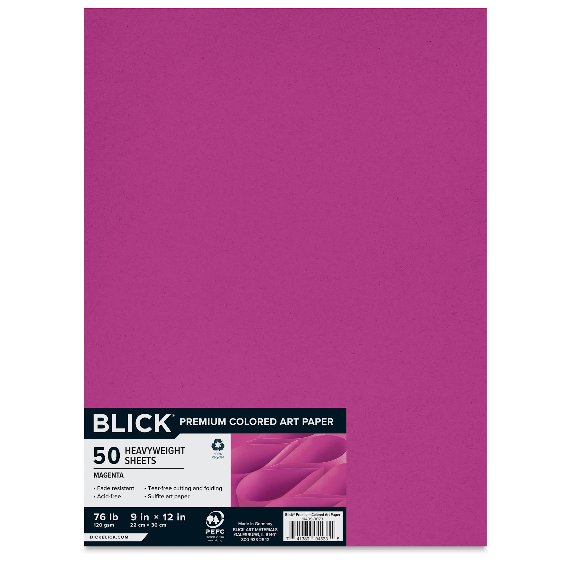 Blick Premium Colored Art Paper - 9" x 12", Magenta, 50 Sheets