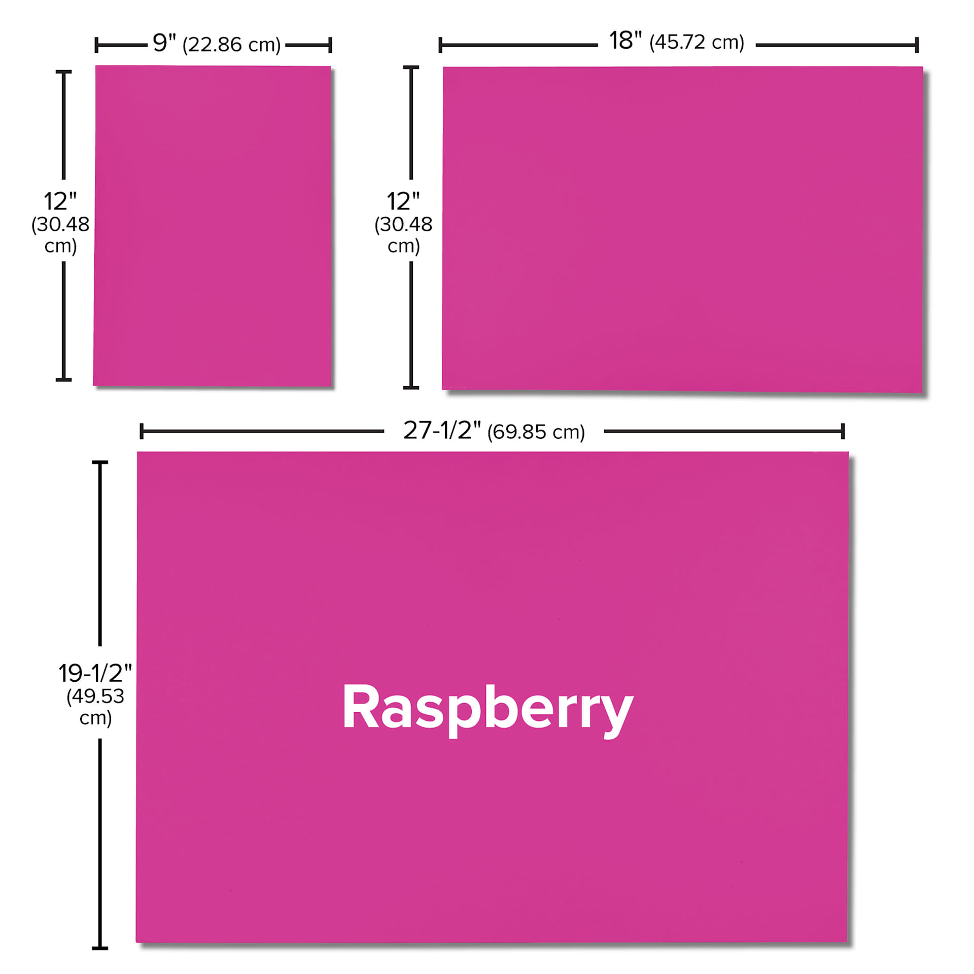Blick Premium Colored Art Paper - 9" x 12", Raspberry, 50 Sheets, size comparison
