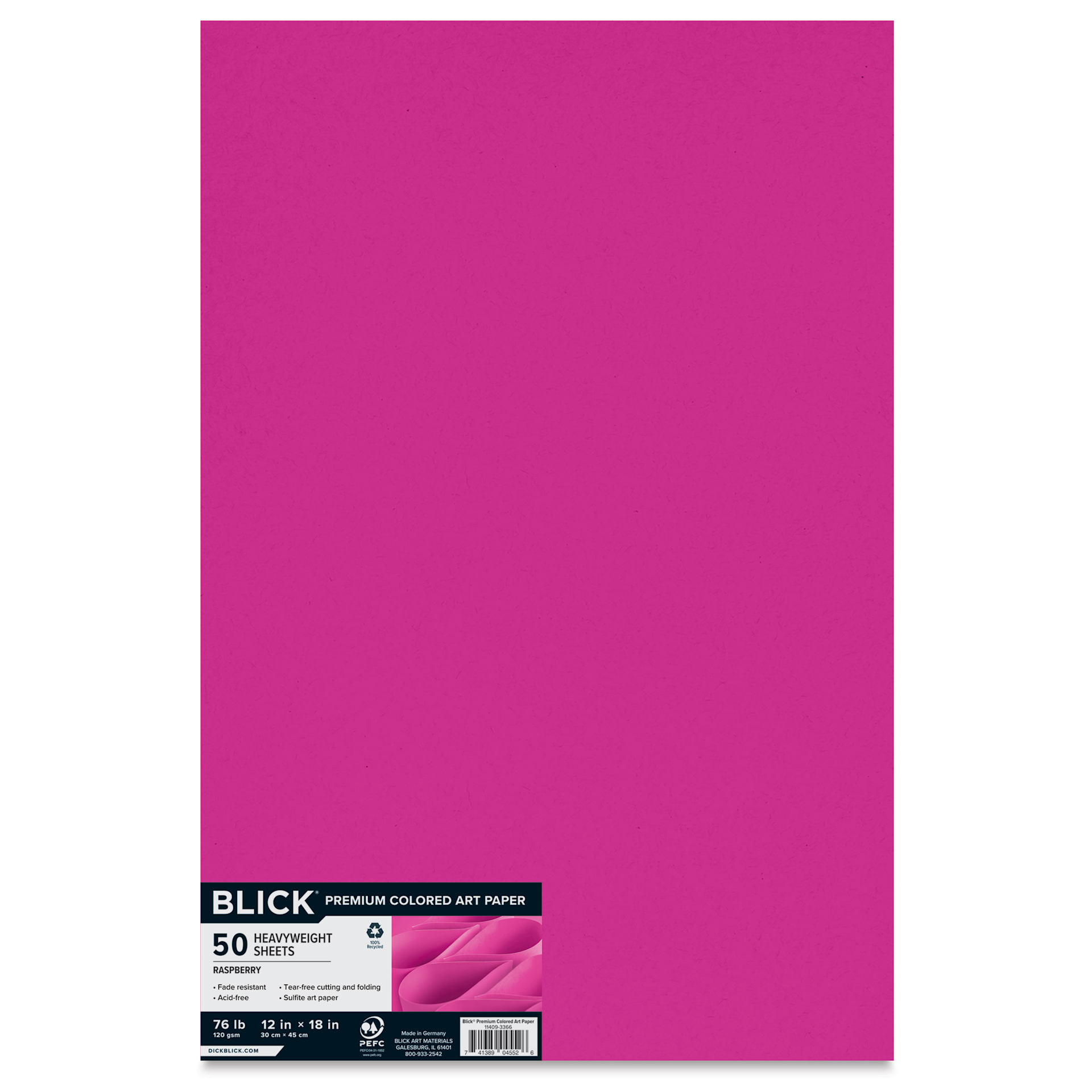 Blick Premium Colored Art Paper - 12" x 18", Raspberry, 50 Sheets