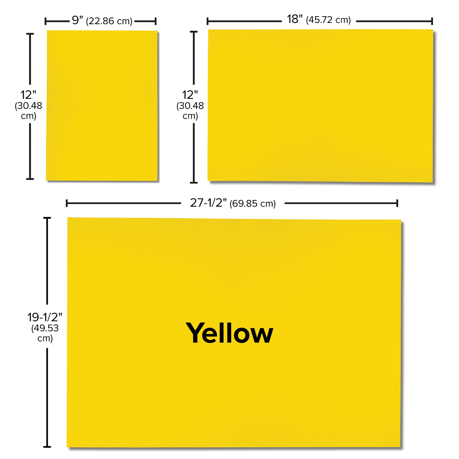 Blick Premium Colored Art Paper - 9" x 12", Yellow, 50 Sheets, size comparison