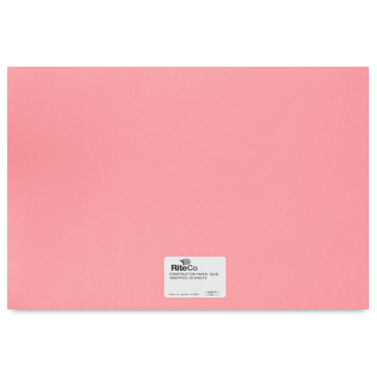 RiteCo Construction Paper - Pink, 12" x 18", 50 Sheets