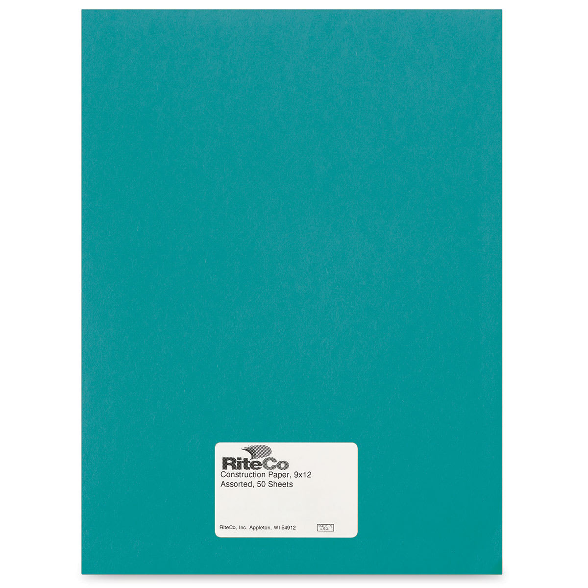 RiteCo Construction Paper - Turquoise, 9" x 12", 50 Sheets