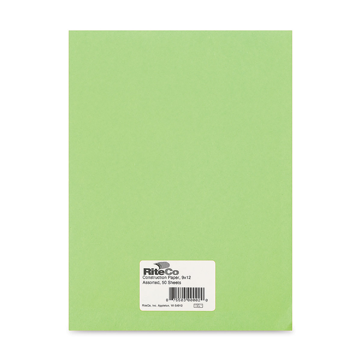 RiteCo Construction Paper - Bright Green, 9" x 12", 50 Sheets