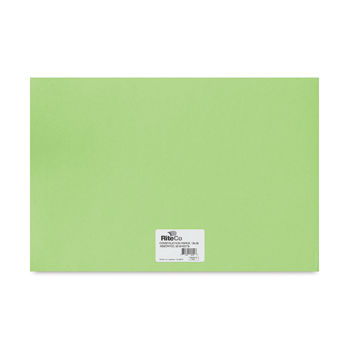 RiteCo Construction Paper - Bright Green, 12" x 18", 50 Sheets