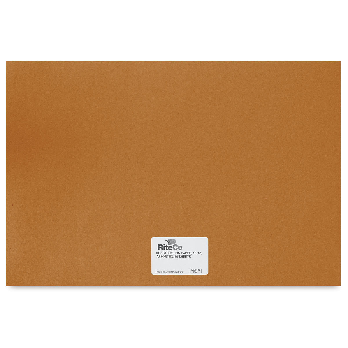 RiteCo Construction Paper - Brown, 12" x 18", 50 Sheets