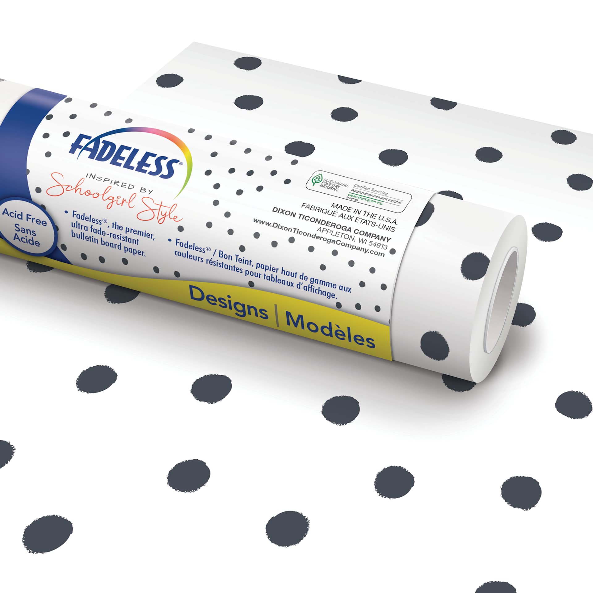 Fadeless Schoolgirl Style Bulletin Paper - BFF Painted Dot, 47-1/4" x 50' Roll