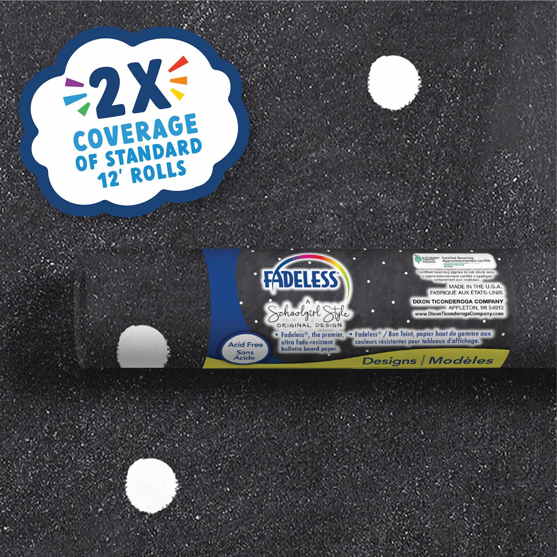 2x coverage of standard 12' rolls.