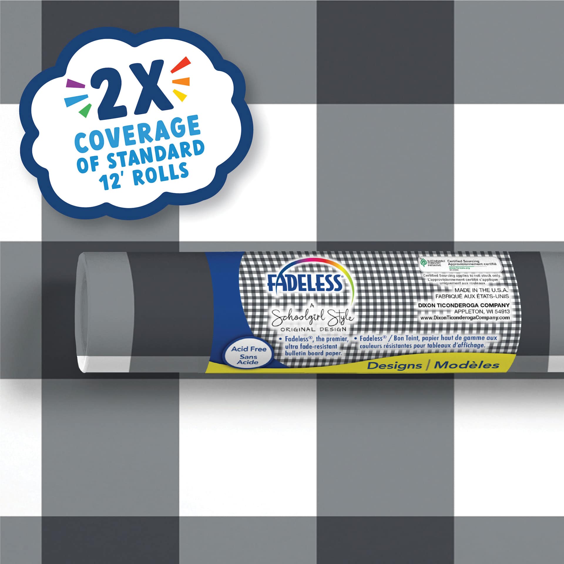 2x coverage of standard 12' rolls.