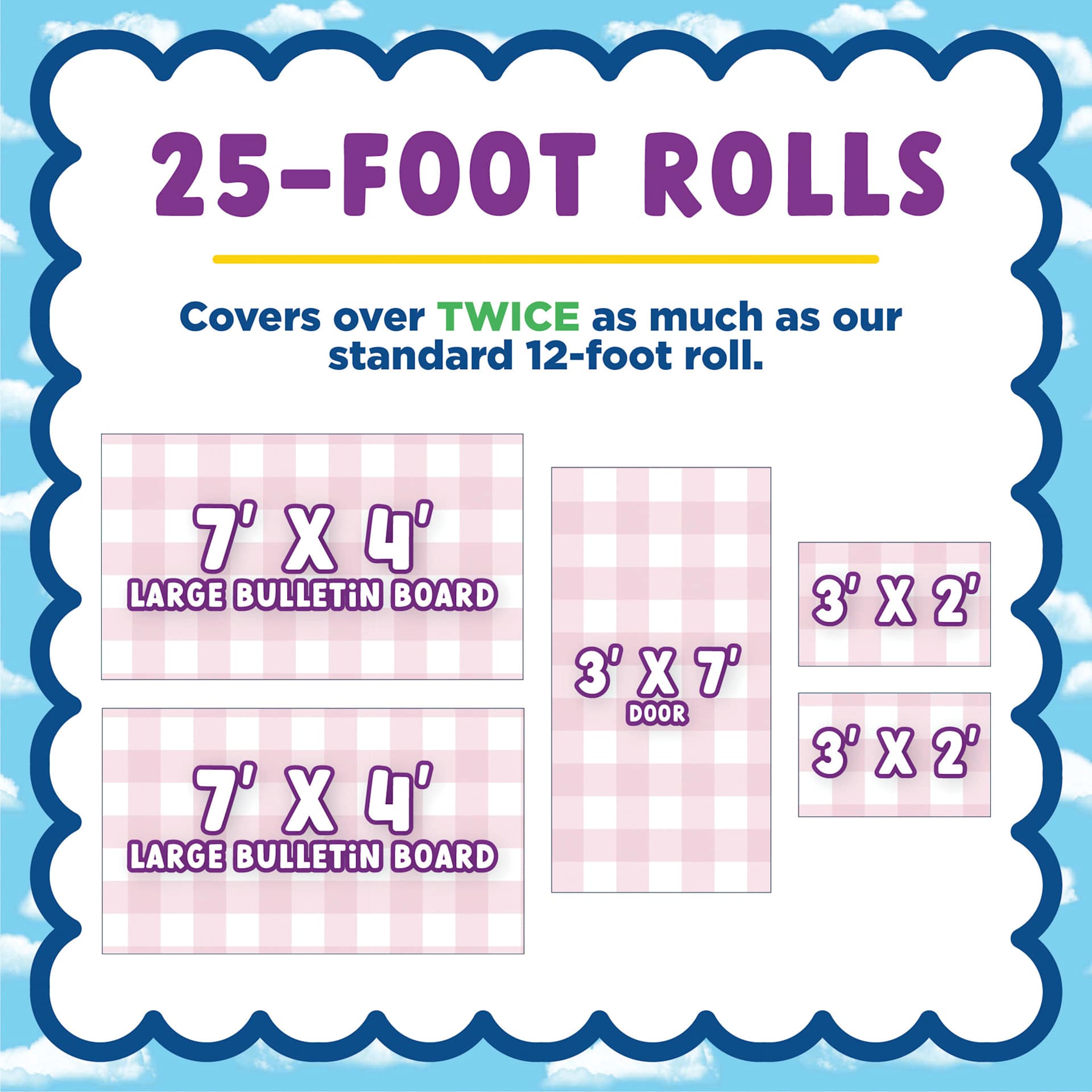 2x coverage of standard 12' rolls.