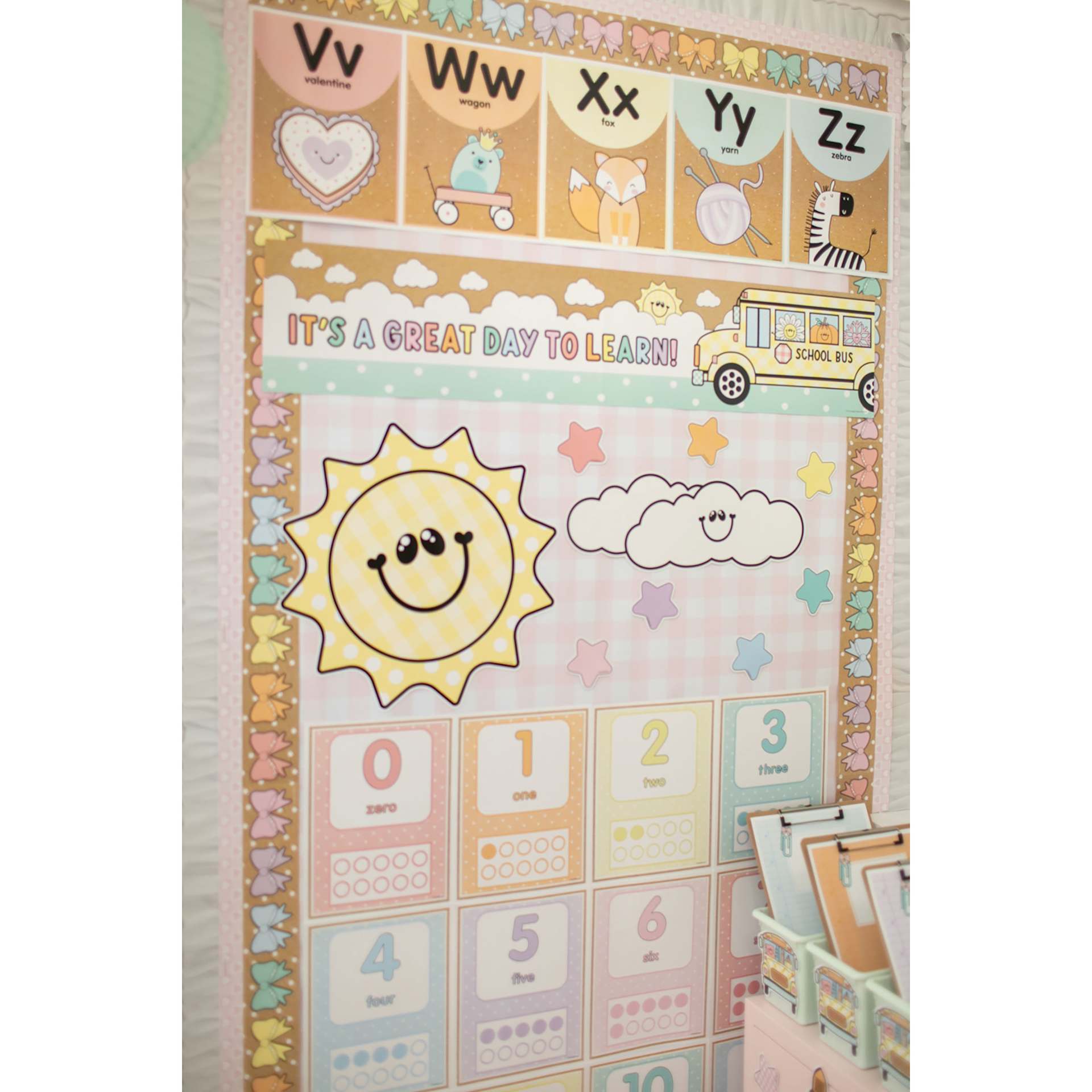 Fadeless Schoolgirl Style Bulletin Paper - Pink Cottage Gingham, 47-1/4" x 25' Roll, bulletin board in classoom