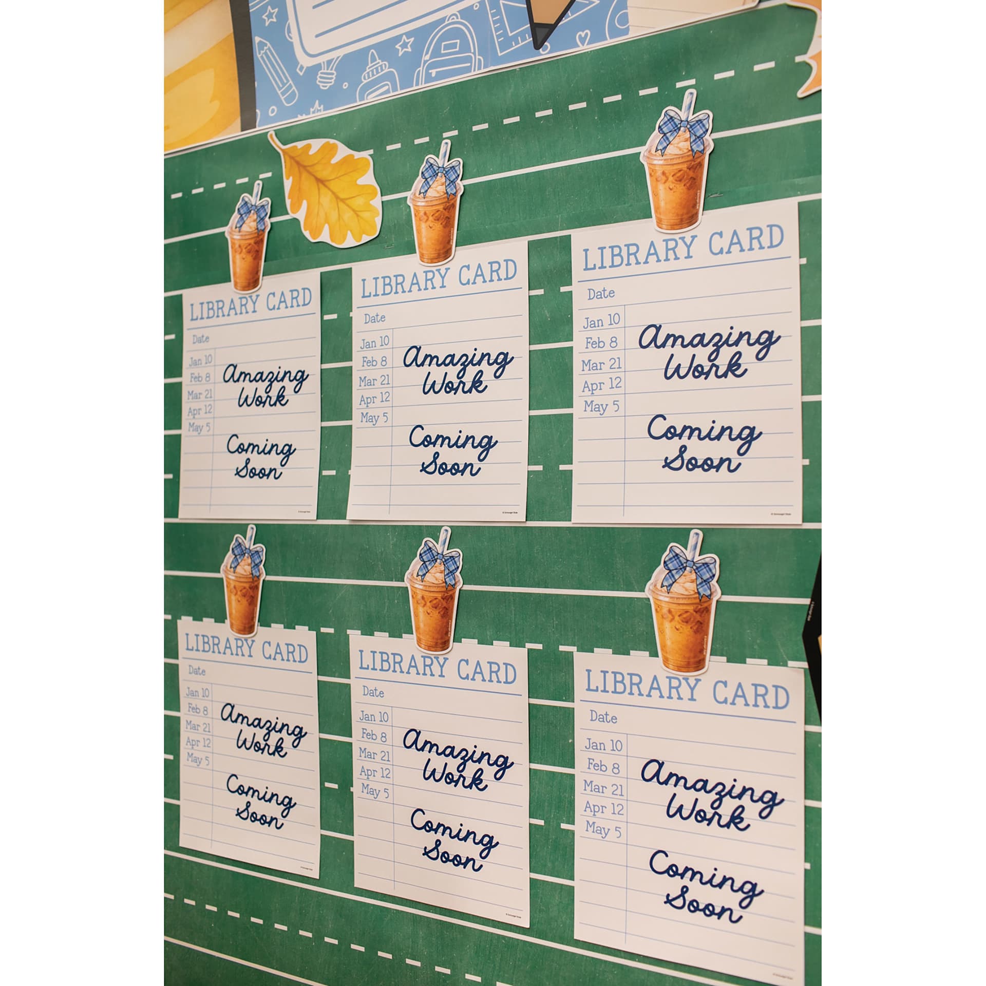 Fadeless Schoolgirl Style Bulletin Paper - Green, Handwriting Practice, 47-1/4" x 25' Roll, bulletin hung in classroom