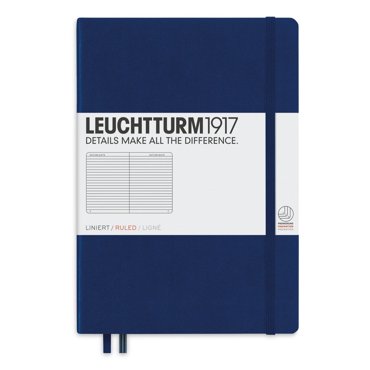 Leuchtturm1917 Ruled Hardbound Notebook - Navy, 5-3/4" x 8-1/4"