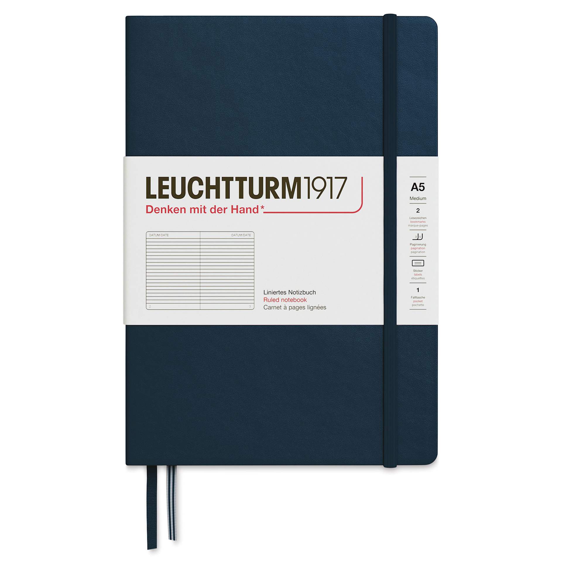 Leuchtturm1917 Ruled Hardbound Notebook - Deep Sea, 5-3/4" x 8-1/4"