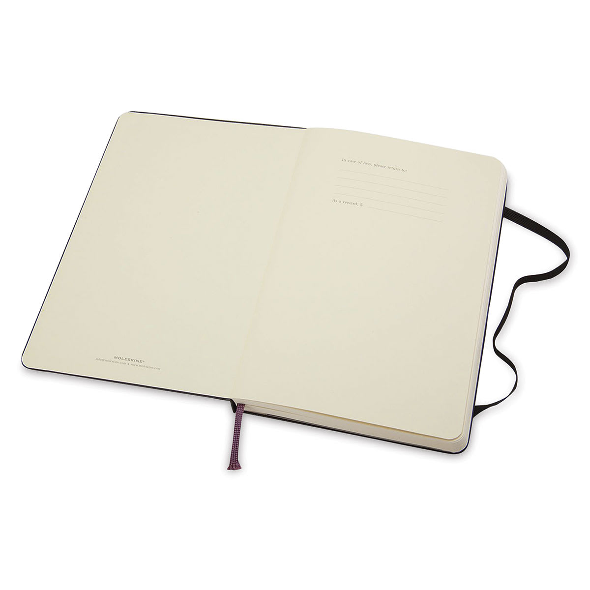 Moleskine Classic Hardcover Notebook - Black, Blank, 5-1/2'' x 3-1/2'' open