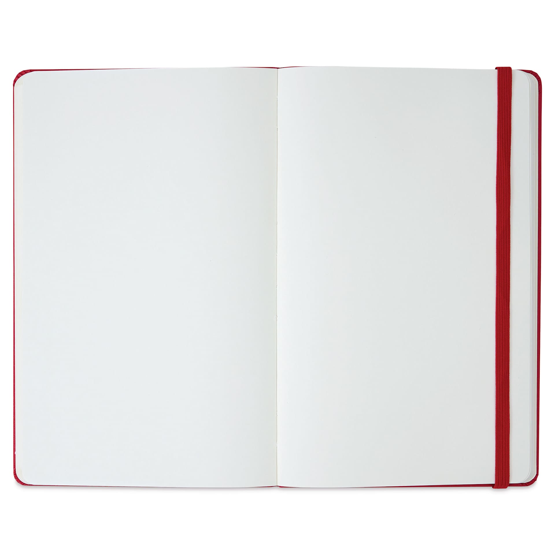 Moleskine Classic Hardcover Notebook - Scarlet Red, Blank, 8-1/4" x 5" (open to show paper)