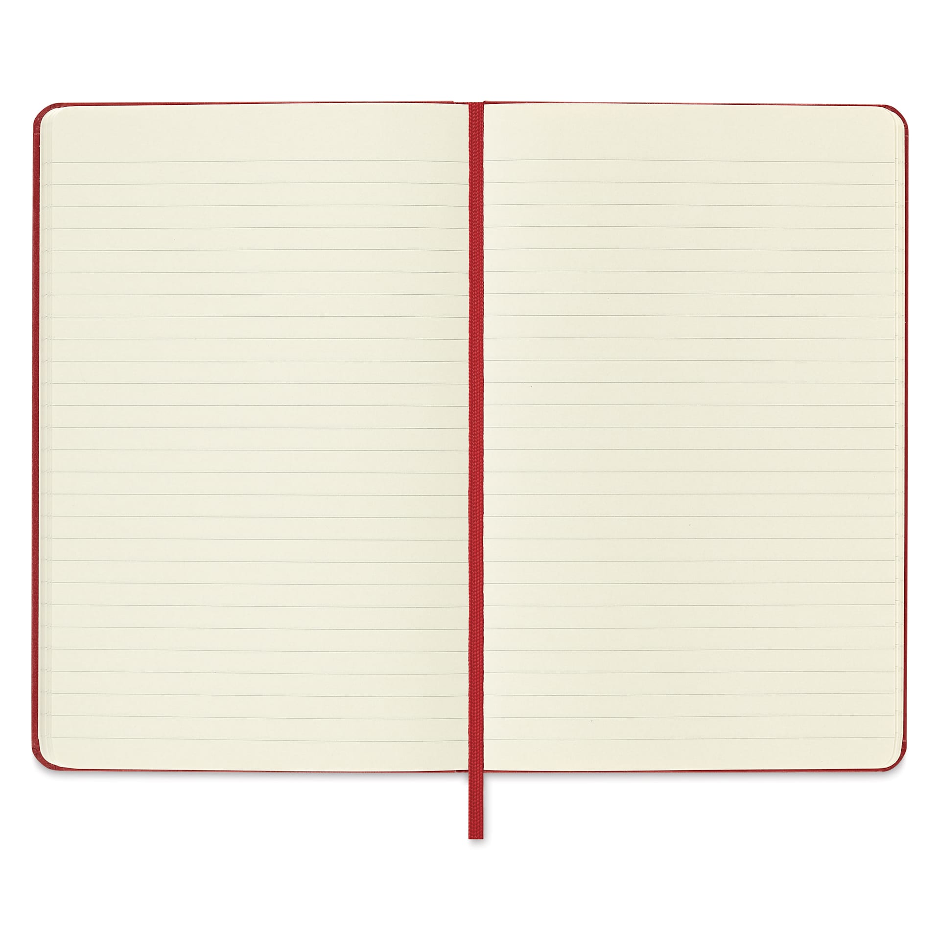 Moleskine Classic Hardcover Notebook - Scarlet Red, Ruled, 4-1/2" x 6-7/8", open
