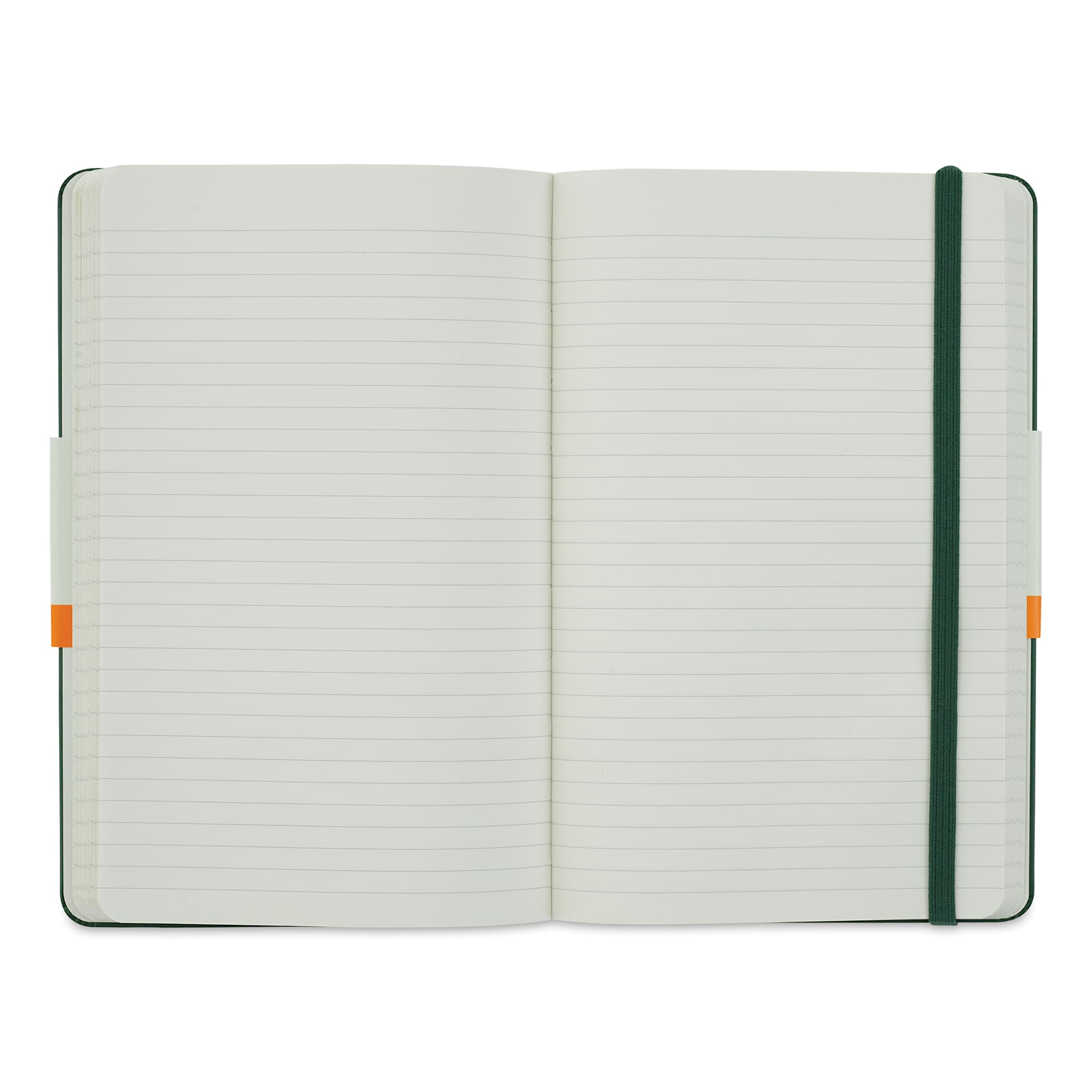 Moleskine Classic Hardcover Notebook - Myrtle Green, Ruled, 8-1/4" x 5" (open)