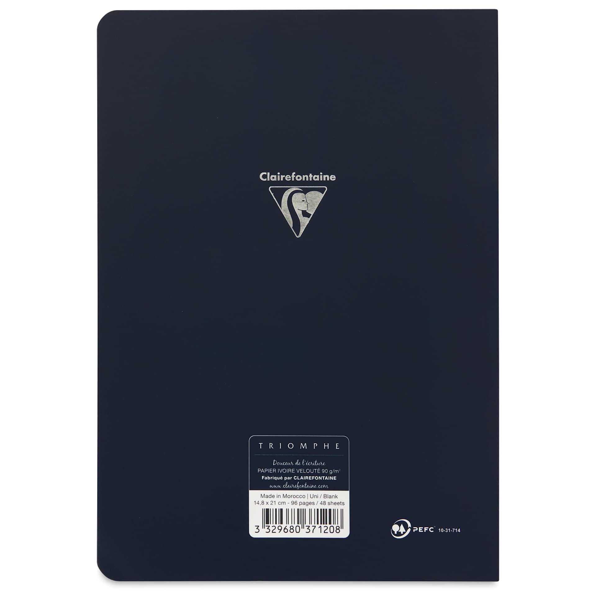 Clairefontaine Triomphe Notebook - Blue, A5, Blank, Portrait, back
