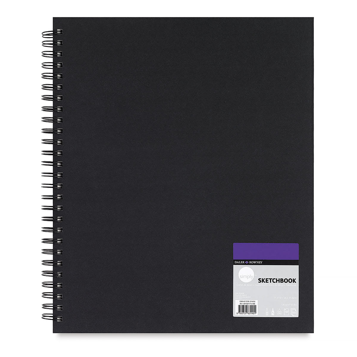 Daler-Rowney Simply Sketchbook - 14" x 11", Soft White, Wirebound, 80 Sheets