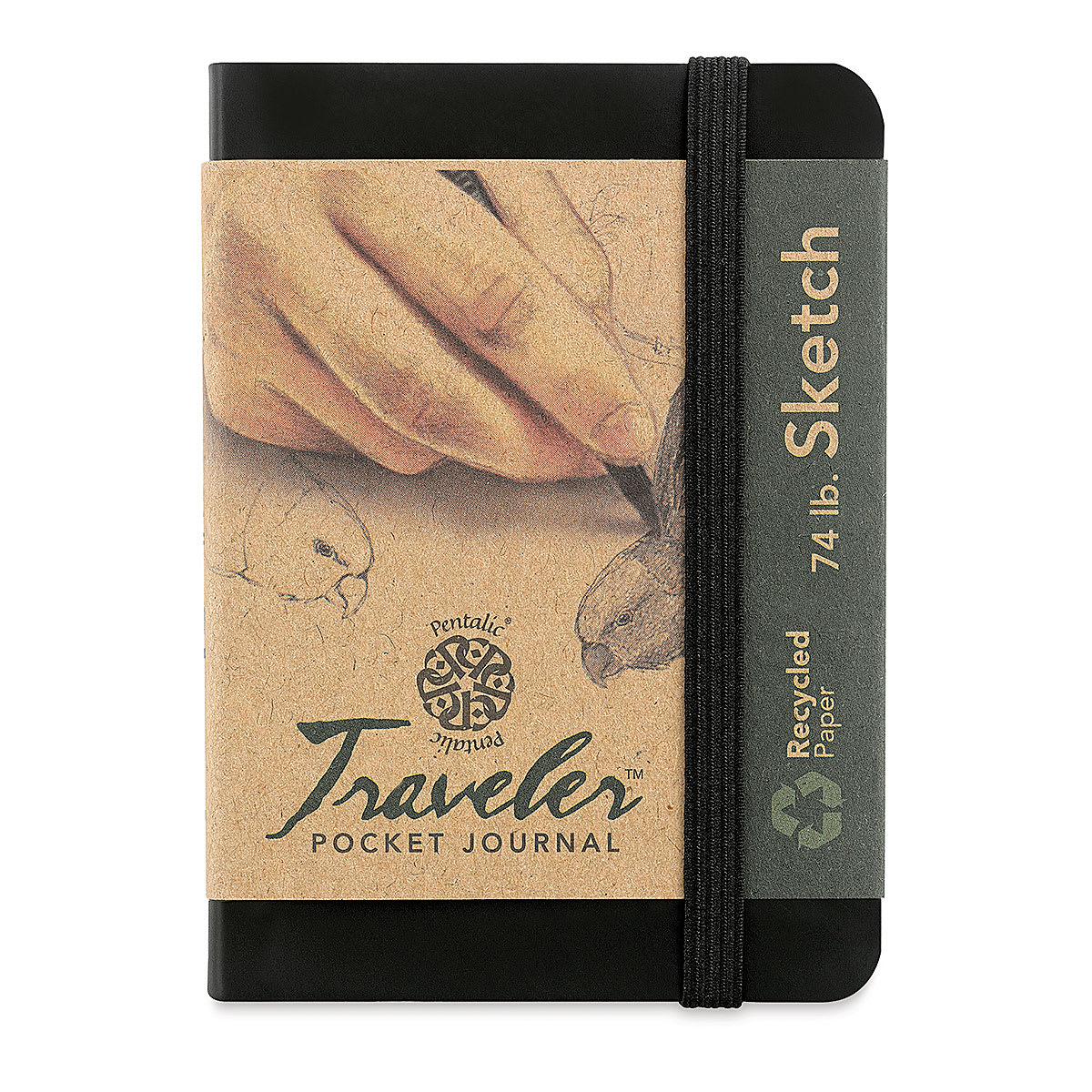 Pentalic Recycled Traveler's Sketchbook - 4-1/8" x 2-7/8", Black Pentalic Recycled Traveler's Sketchbook - 4-1/8" x 2-7/8", Black