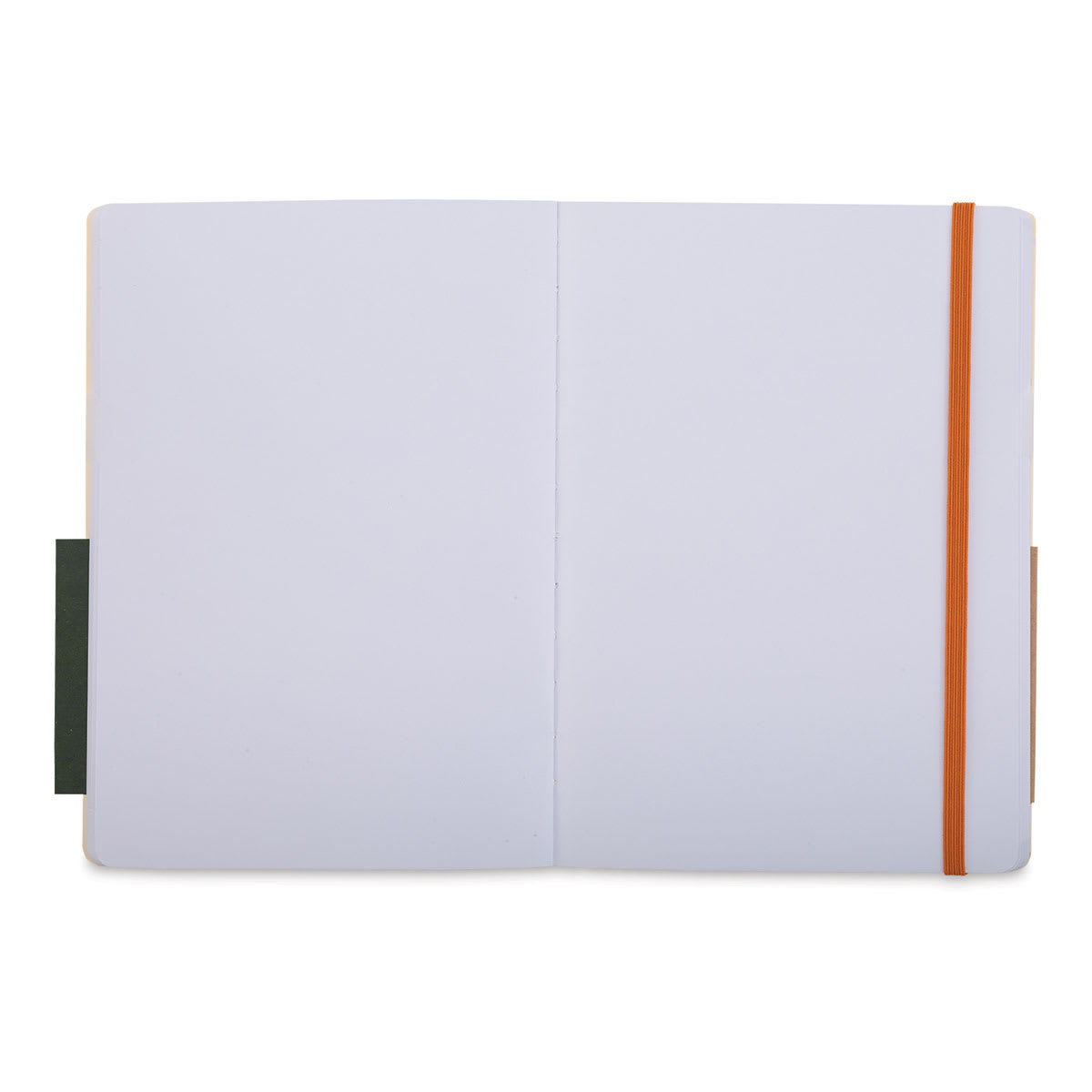 Pentalic Recycled Traveler's Sketchbook - 8-1/4'' x 5-7/8'', Orange (Open)