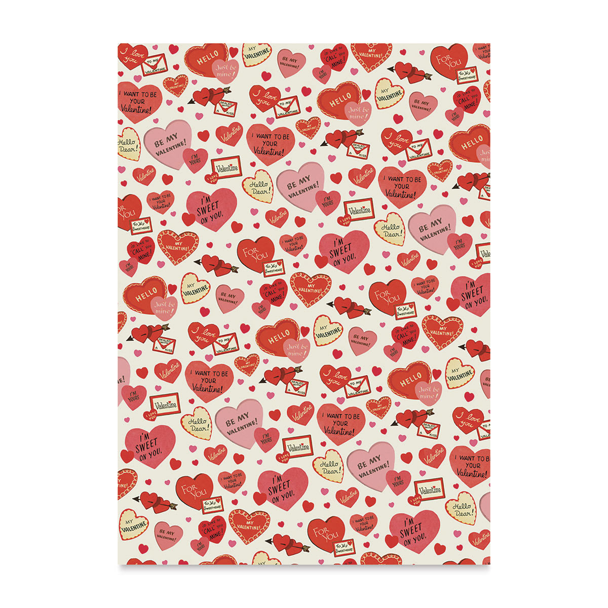 Cavallini Valentine Hearts Gift Wrap