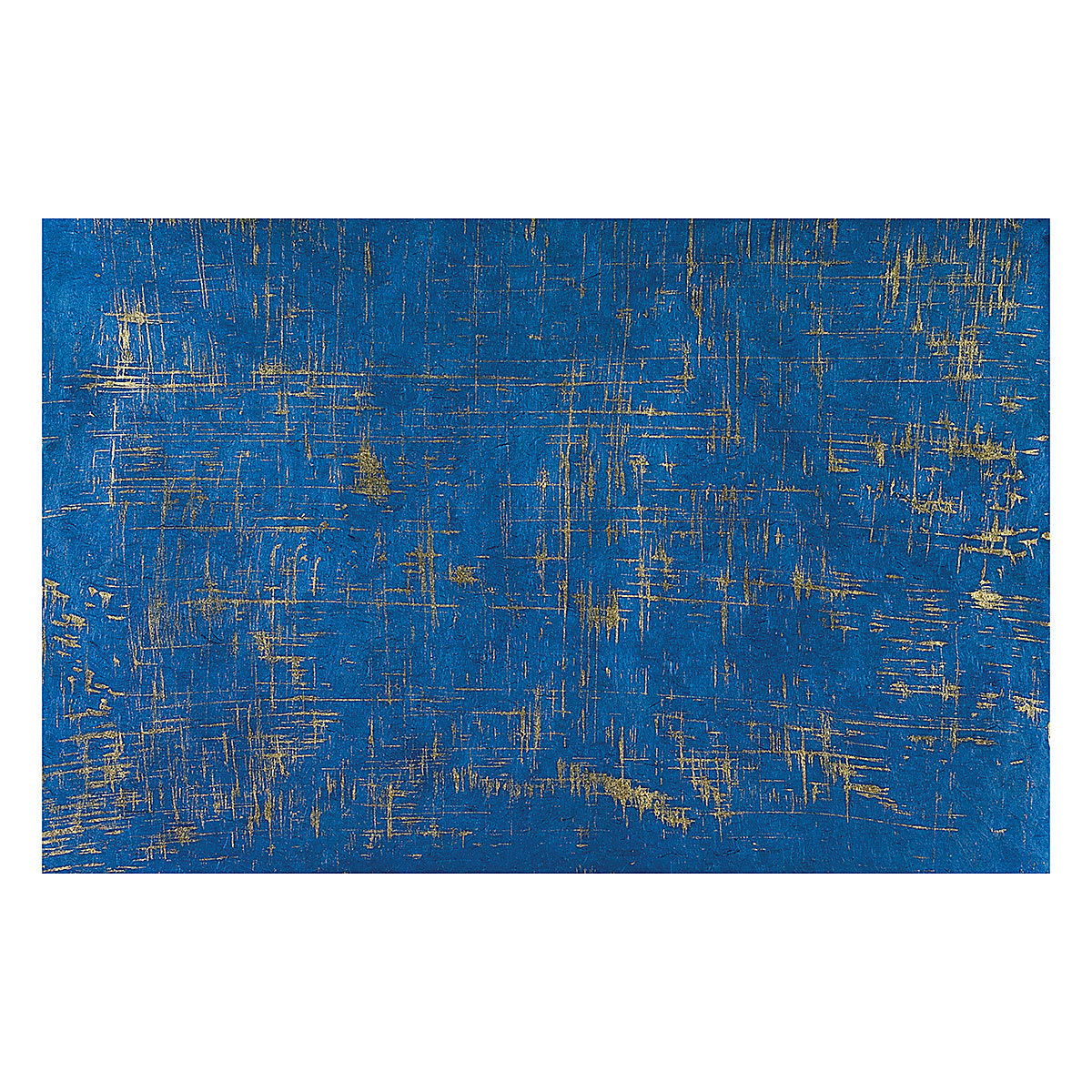 Nepalese Lokta - 22" x 30", Gold Brush/Royal Blue