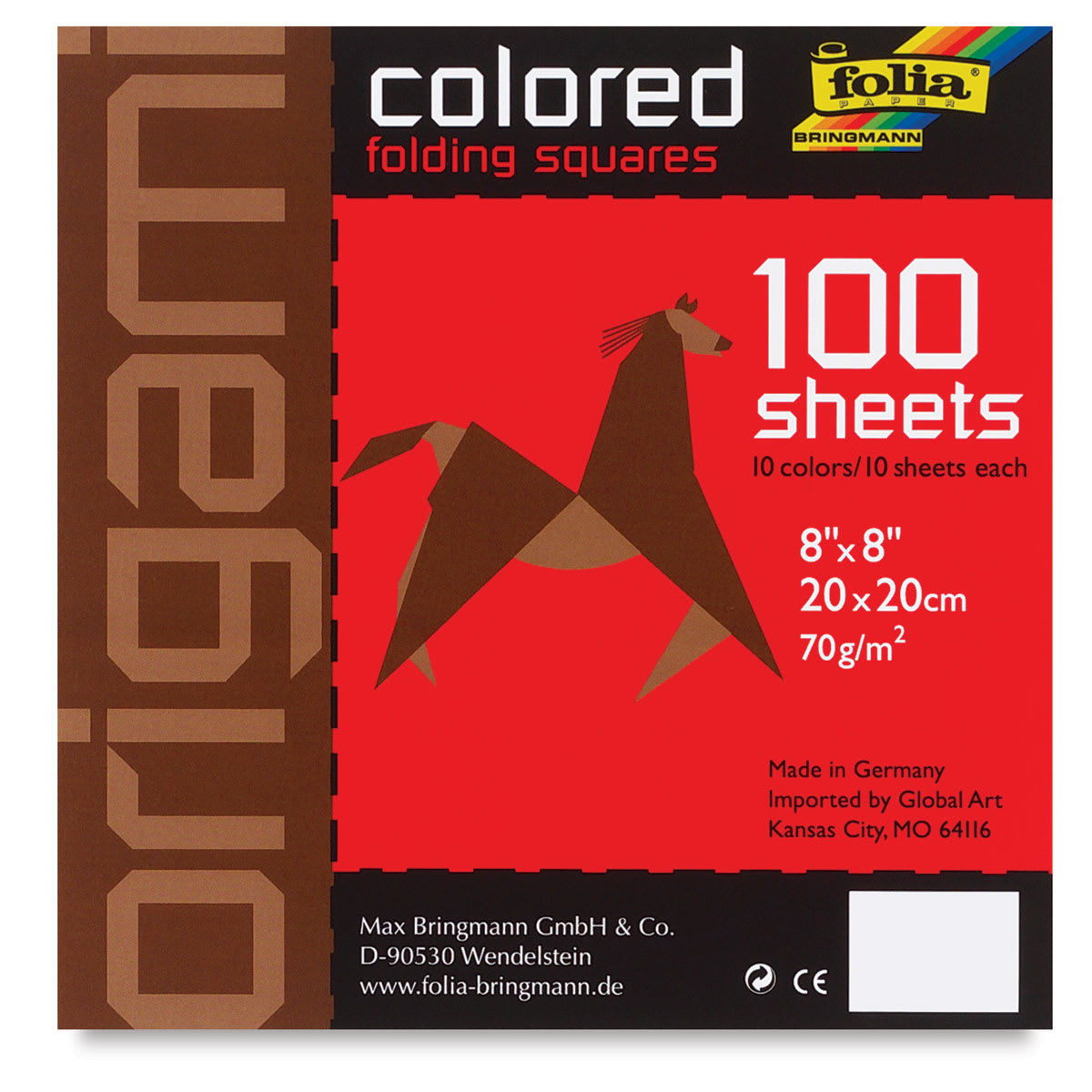 Folia Oragami Sheets - 8" x 8", Assorted, 100 Sheets