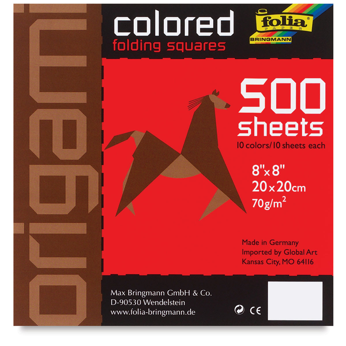 Folia Oragami Sheets - 8" x 8", Assorted, 500 Sheets