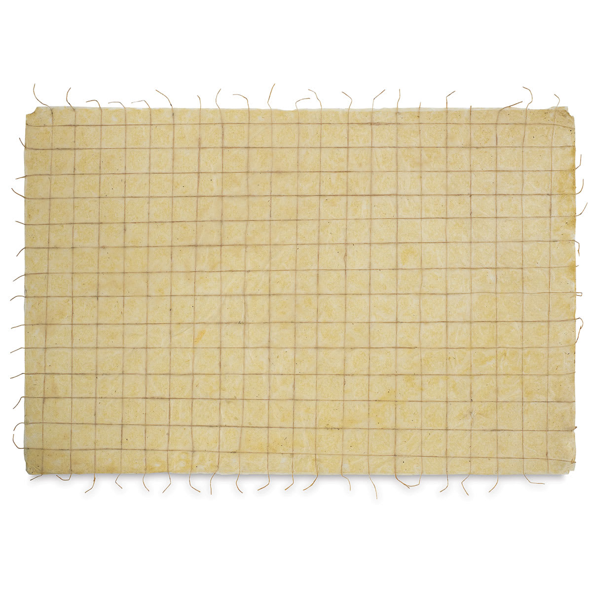 Black Ink Nepalese Oil Paper - Full sheet of Strings paper showing hemp string checkerboard in paper