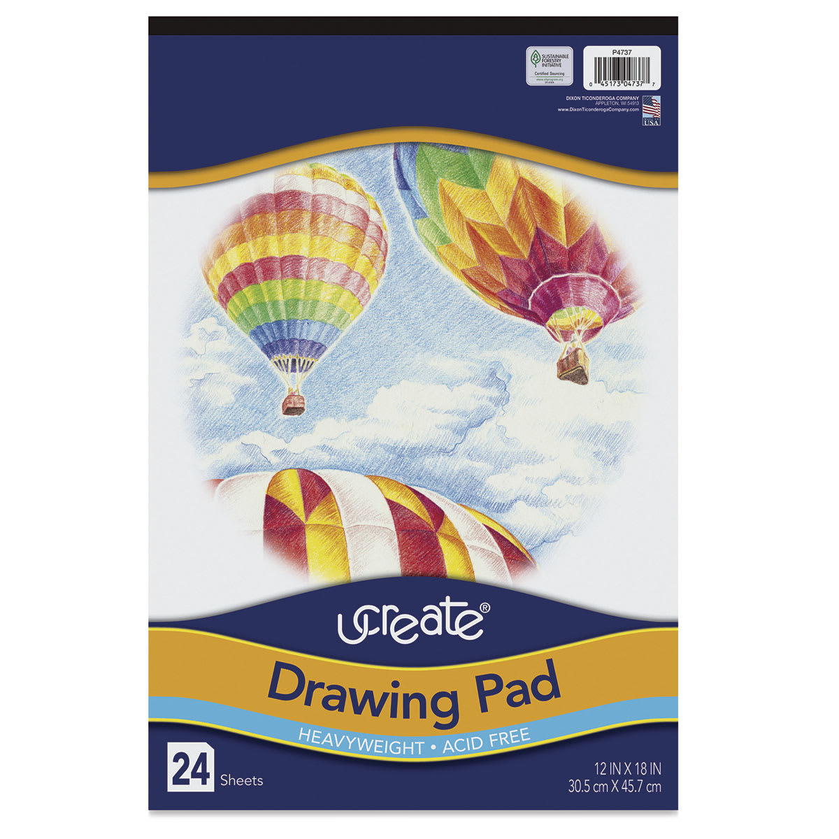 Pacon UCreate Drawing Pad - 12" x 18", 24 Sheets