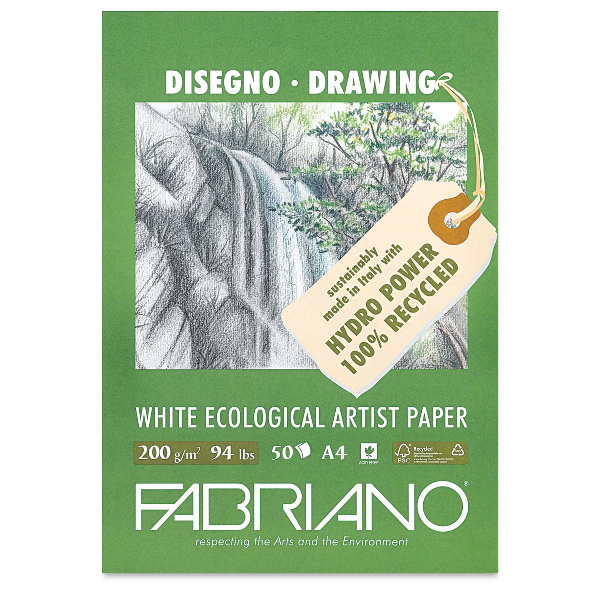 Fabriano Ecological Artist Drawing Pad - 8.25" x 11.7", front cover