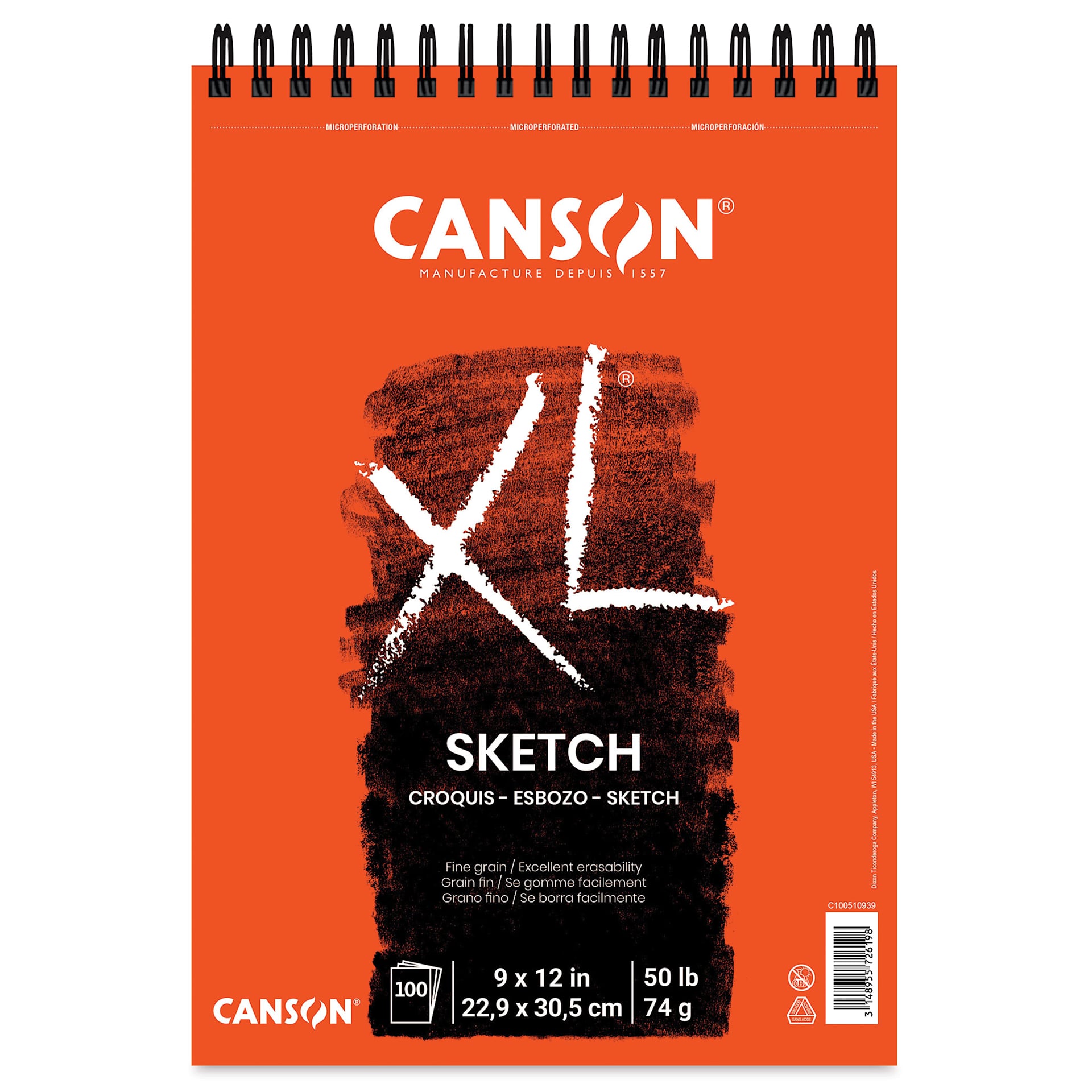 Canson XL Sketch Pad - 9" x 12", Wirebound Top, 100 Sheets Canson XL Sketch Pad - 9" x 12", Wirebound Top, 100 Sheets