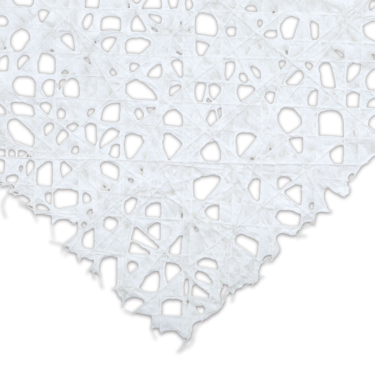 Black Ink Thai Melook Lace Paper - Closeup of Natural Lace corner