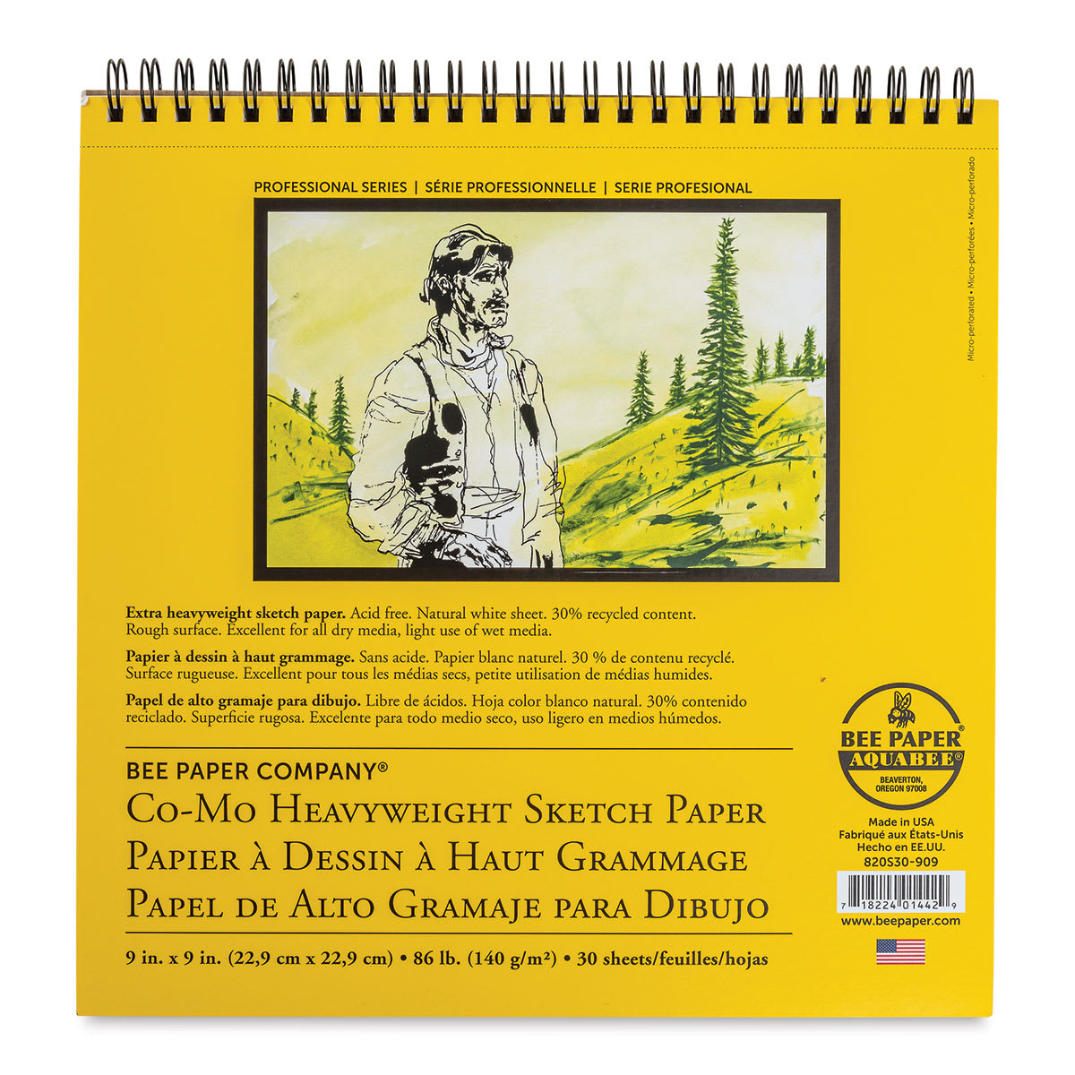 Bee Paper Co-Mo Sketch Pad - 9" x 9", 30 Sheets