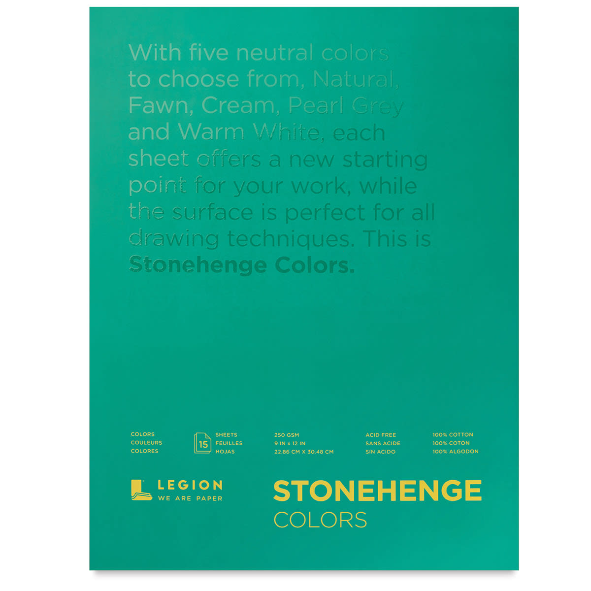 Legion Stonehenge Drawing Paper Pad - 9" x 12", Multi Color, 15 Sheets Legion Stonehenge Drawing Paper Pad - 9" x 12", Multi Color, 15 Sheets
