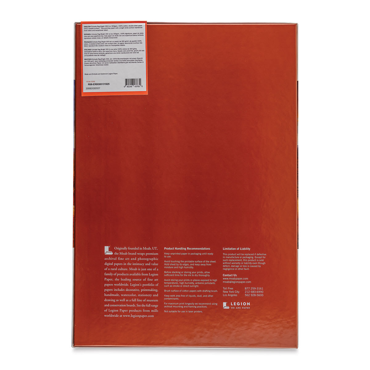 Legion Moab Entrada Digital Rag Paper - 13" x 19", Bright White, 300 gsm, Pkg of 25
