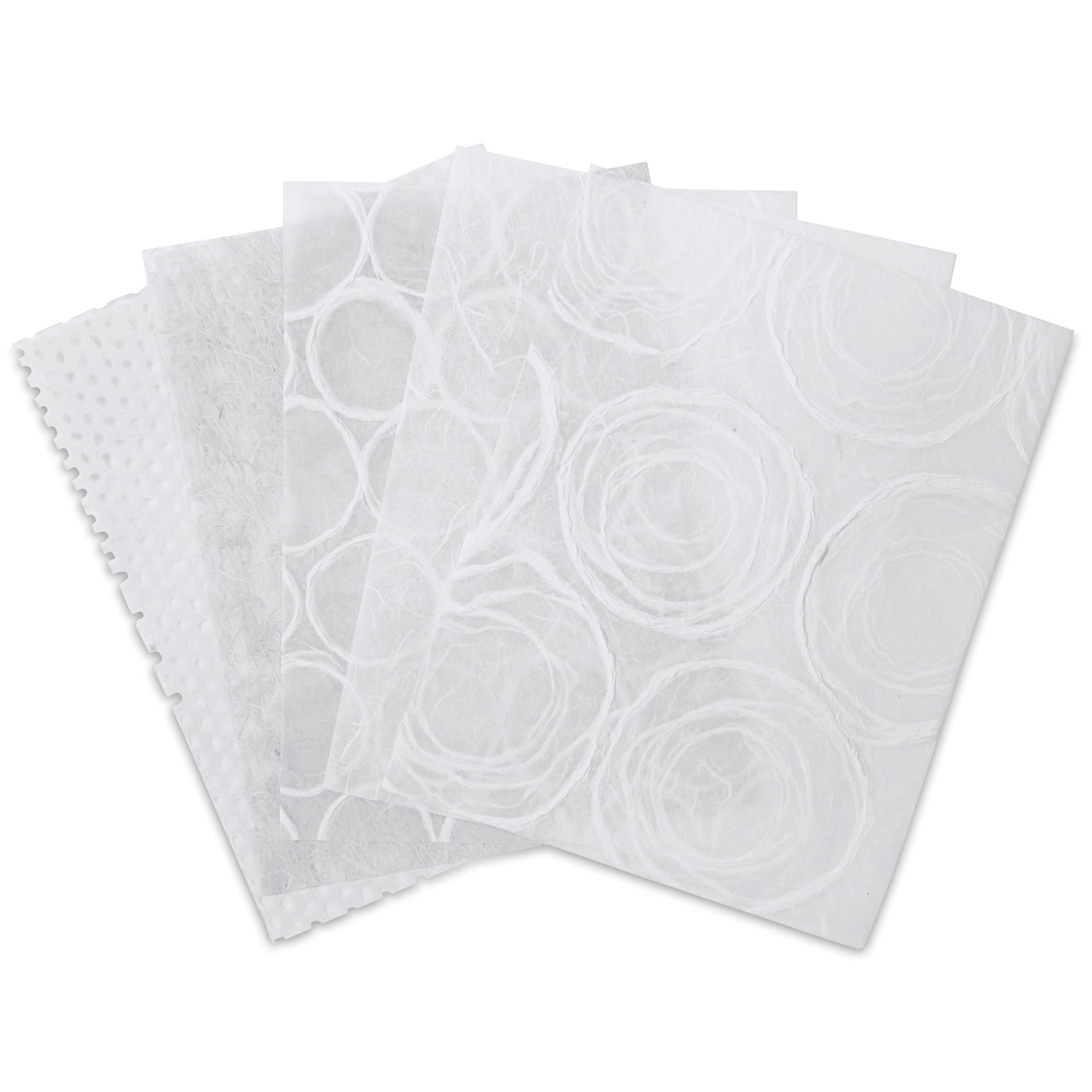 Black Ink Decorative Papers - 8-1/2" x 11", Assorted Whites, Pkg of 20 Sheets