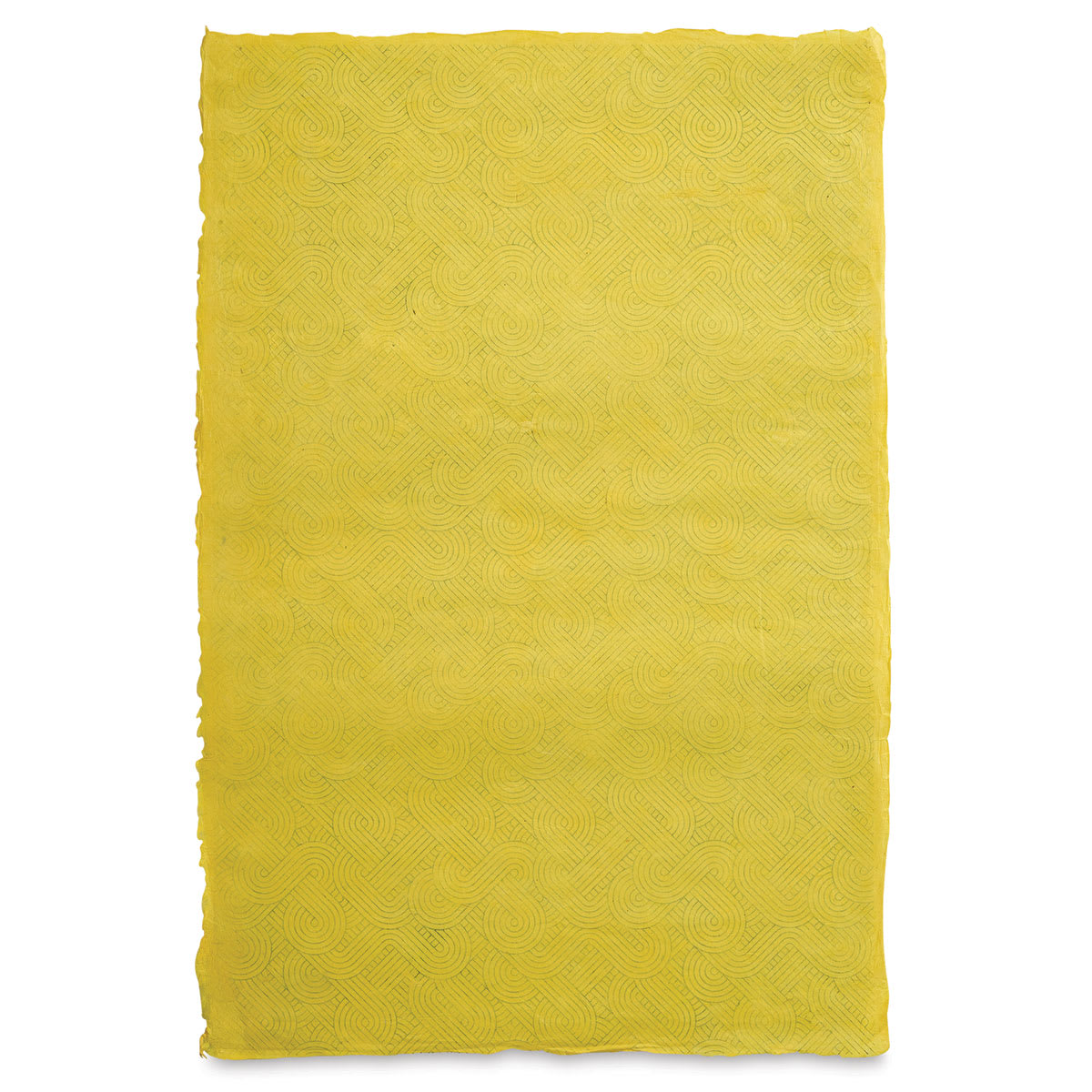 Geo Print Lokta Paper - Gold and Yellow, 20" x 30" (back of paper)
