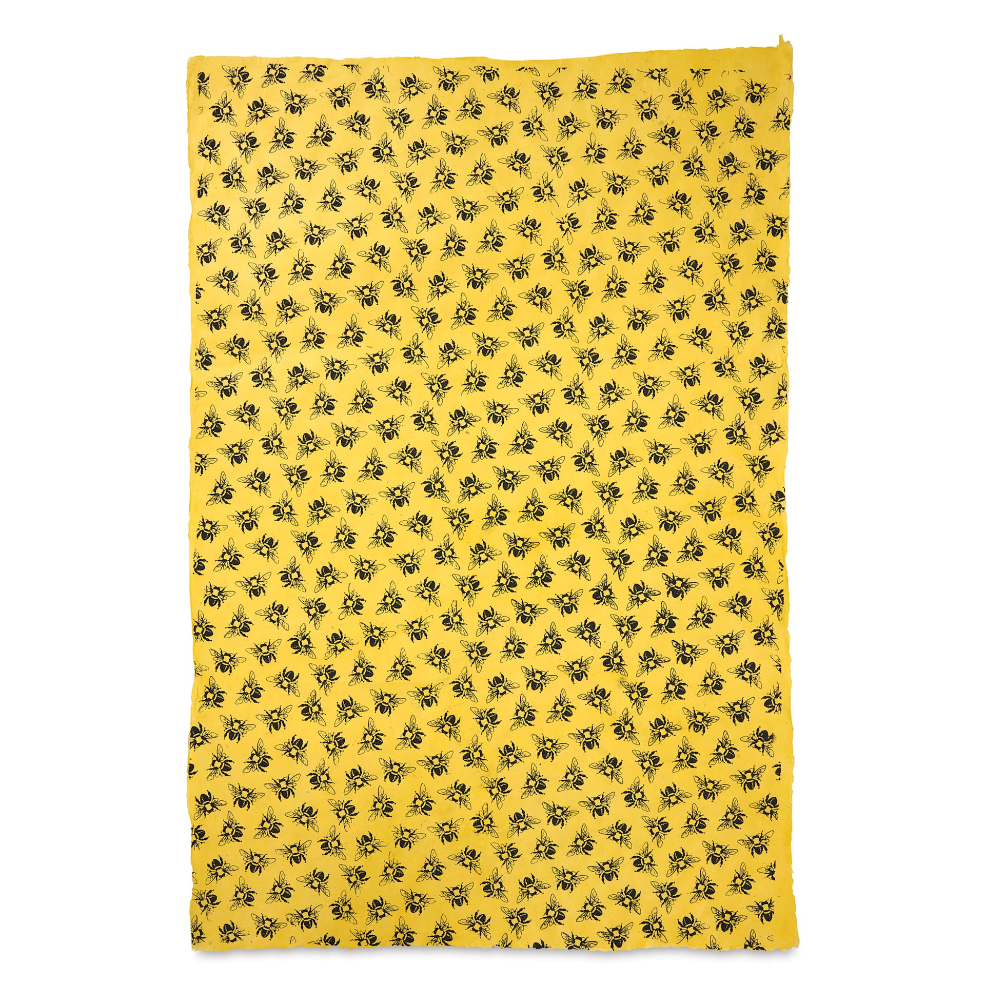 Lokta Paper - Bees, Black/Yellow, 20" x 30"