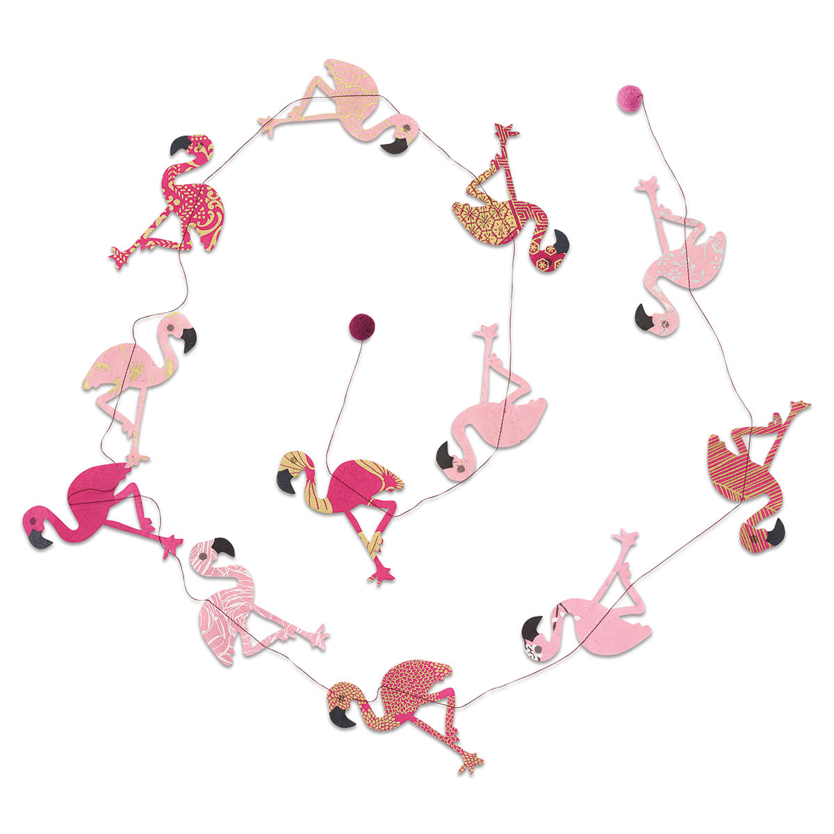 Giftsland Paper Garlands - Length of Flamingo shapes
