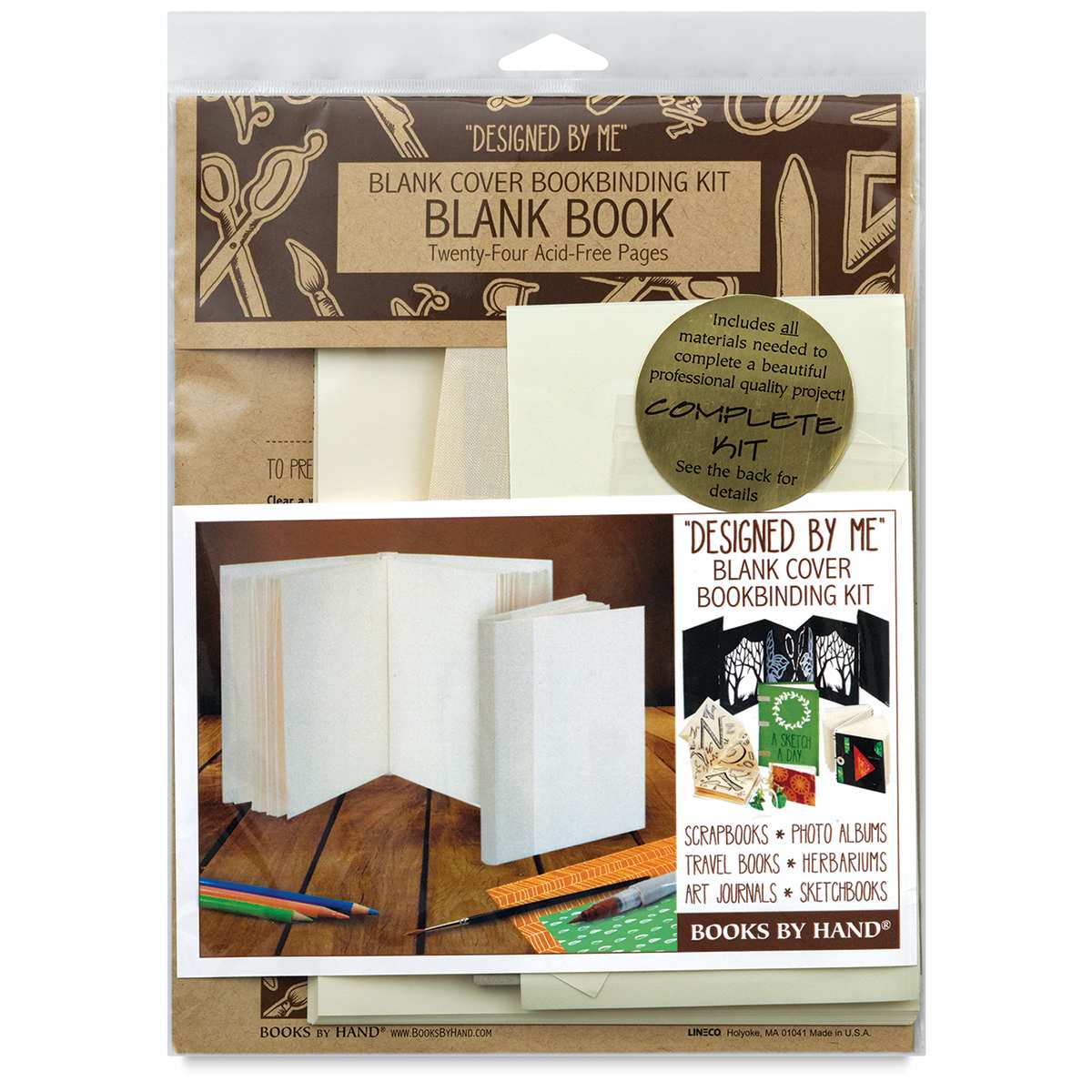 Books by Hand ''Designed by Me'' Blank Cover - Front of package of Classic Codex Style Book Kit