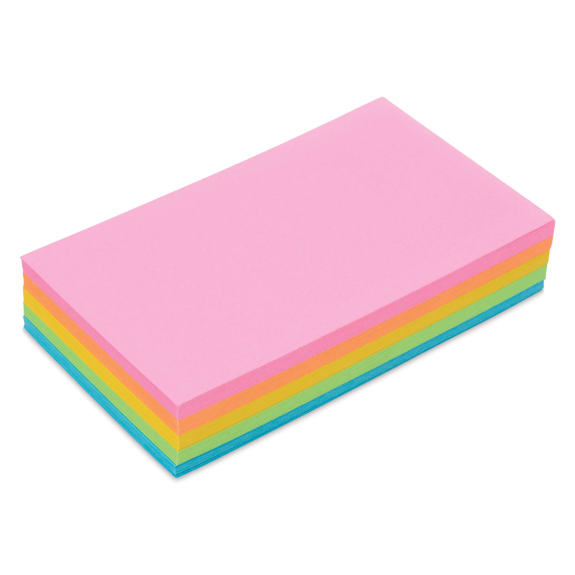 Pacon Index Cards - Pkg of 100, Super Bright, 3" x 5", Blank, stacked