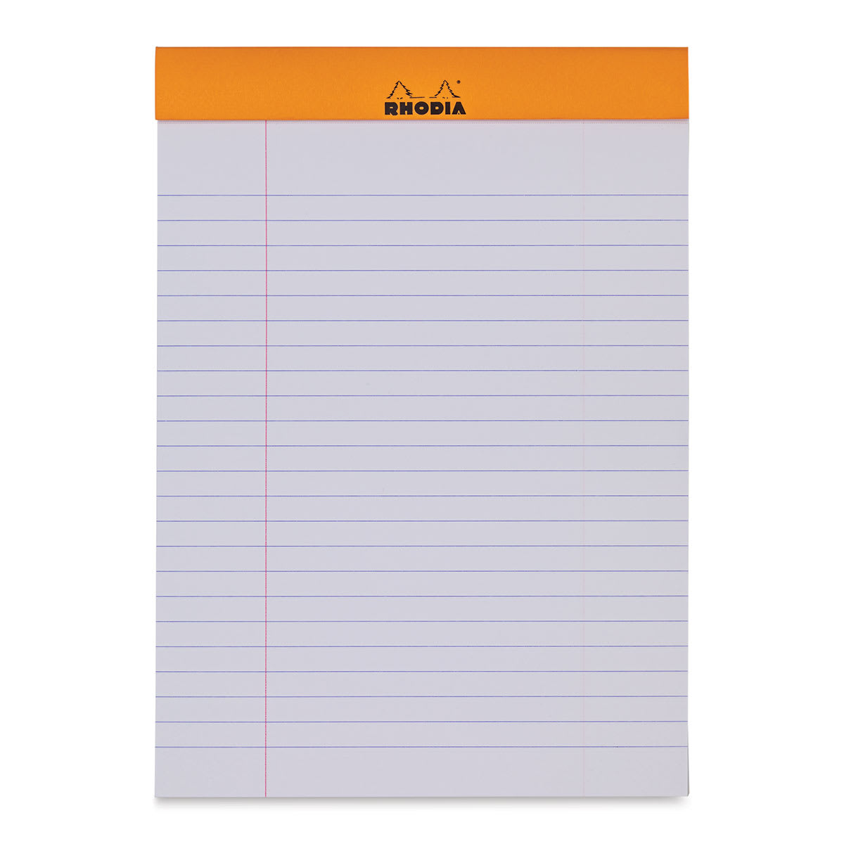 Rhodia Top-Stapled Notepad - Orange, Ruled, 6" x 8-1/4" (example of paper)
