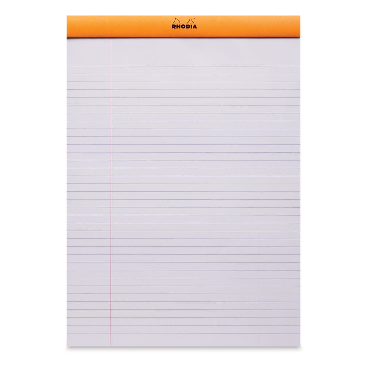Rhodia Top-Stapled Notepad - Orange, Ruled, 8-1/4" x 11-3/4" (example of paper)