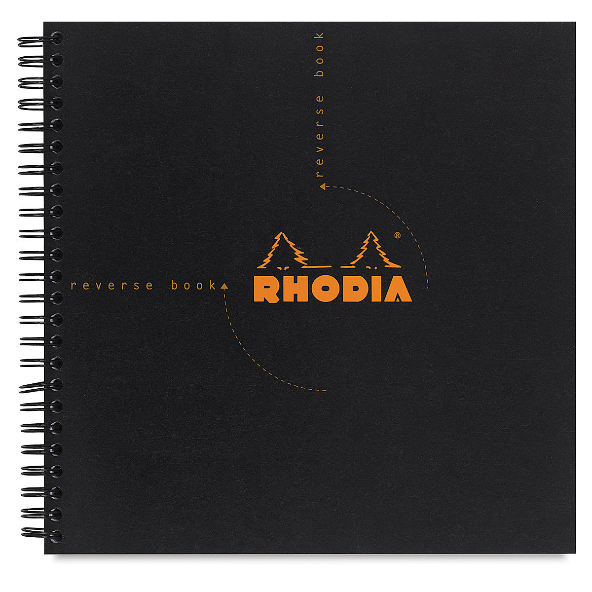 Rhodia Reverse Wirebound Notebook - Black, Graph, 8-1/4" x 8-1/4" Rhodia Reverse Wirebound Notebook - Black, Graph, 8-1/4" x 8-1/4"