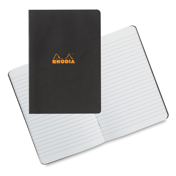 Rhodia Classic Staplebound Notebook - Lined, Black Rhodia Classic Staplebound Notebook - Lined, Black
