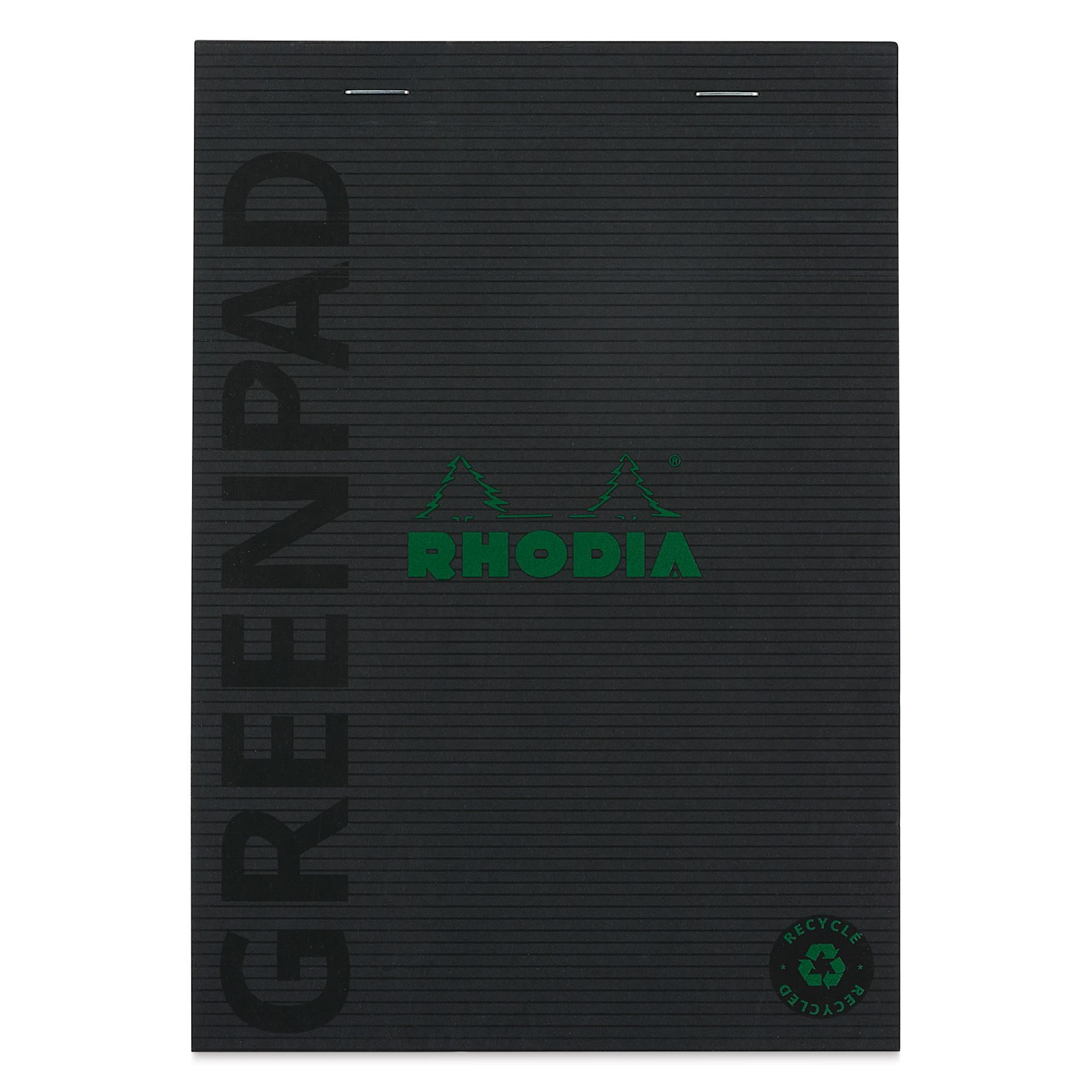 Rhodia Greenpad Notepad - Lined, Black, 6" x 8-1/4", front cover
