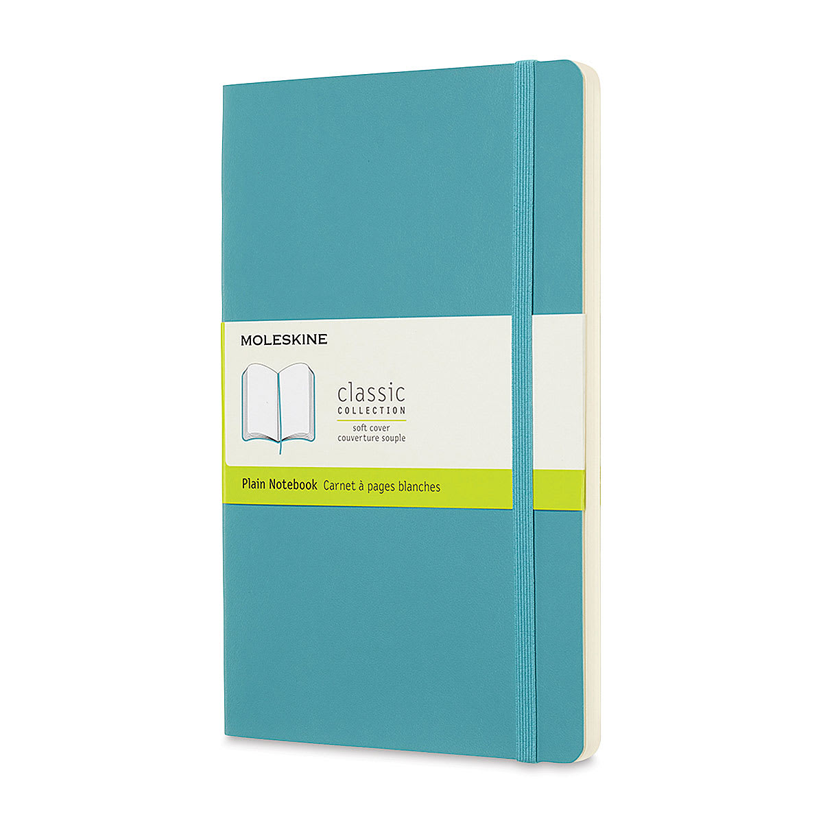 Moleskine Classic Soft Cover Notebook - Reef Blue, Blank, 8-1/4'' x 5''